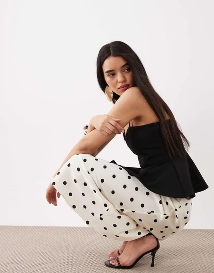 Женский приталенный топ ASOS Design из крепа с двойными бретелями, черный