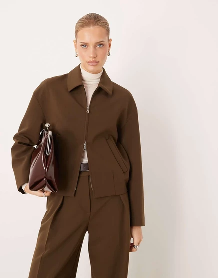 Куртка Mango Cintu harrington цвета хаки - часть комплекта khaki