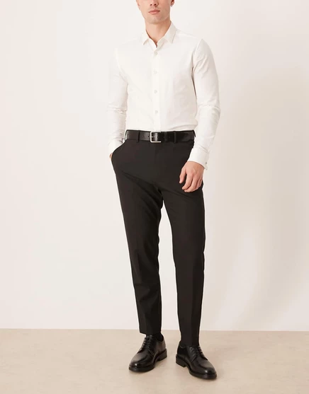 Элегантные зауженные брюки ASOS DESIGN черного цвета black
