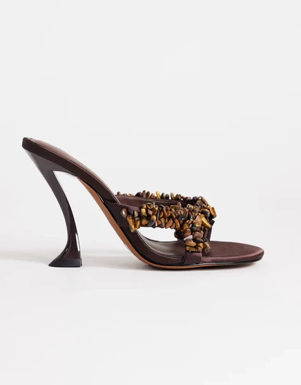 Женские мюли TopShop Natasha с декором, шоколадные