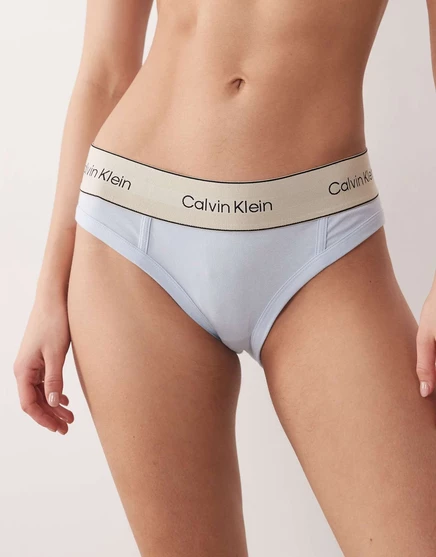 Хлопковые трусики-бикини Calvin Klein Heritage светло-голубого цвета
