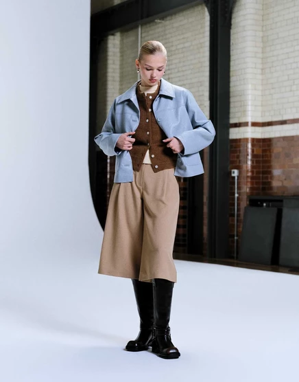 Коричневые брюки-кюлоты с завышенной талией от ASOS DESIGN, сшитые на заказ  brown