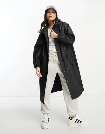 Женская парка ASOS Petite резиновая, черная