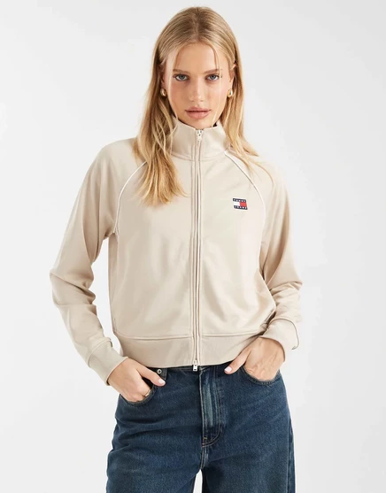 Спортивная куртка со значком Tommy Jeans бежевого цвета gulf sand