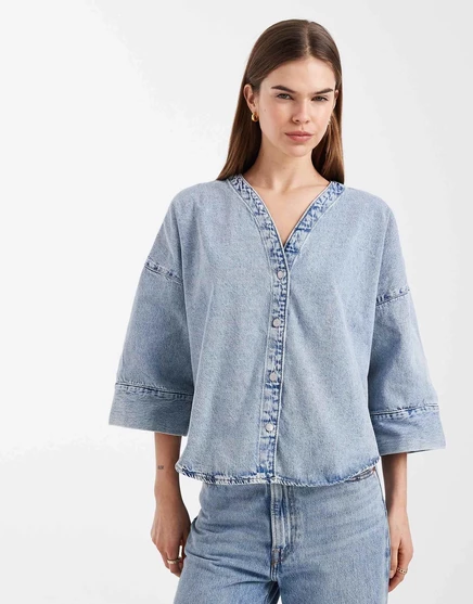 Женский джинсовый топ Vero Moda Oversized, светло-голубой