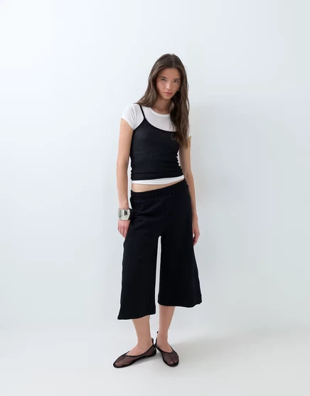 Короткие капри из трикотажной ткани ASOS DESIGN черного цвета черный