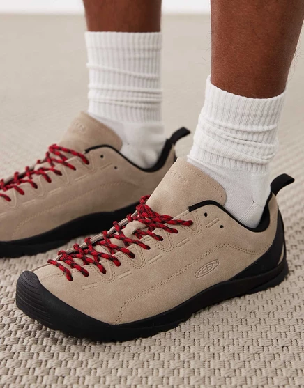 Keen Jasper brushed suede sneakers in beige silver
