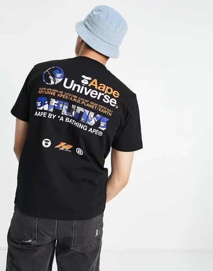 Мужская футболка AAPE By A Bathing Ape Universe, черная