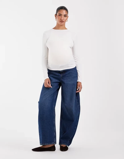 Джинсы для беременных ASOS Design, темно-синие