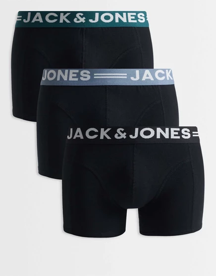 Мужские брифы Jack & Jones 3 шт., с контрастной резинкой, черные