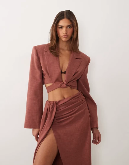 Женский пиджак ASOS Design на запах, терракотовый