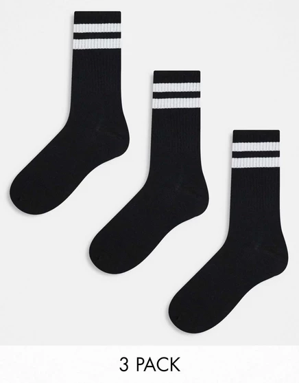 Мужские теннисные носки Jack & Jones, 3 пары, черные