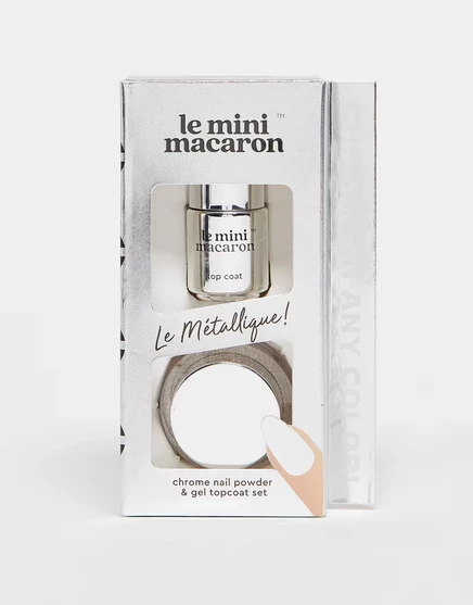 Набор хром-пудры Le Mini Macaron Metallique, серебристый