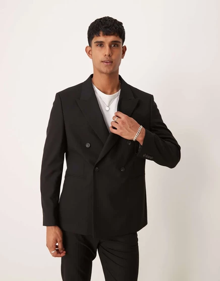 Мужской пиджак ASOS DESIGN regular, черный