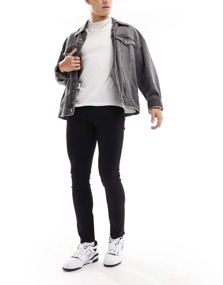 Черные джинсы скинни Jack & Jones Essentials Liam black denim
