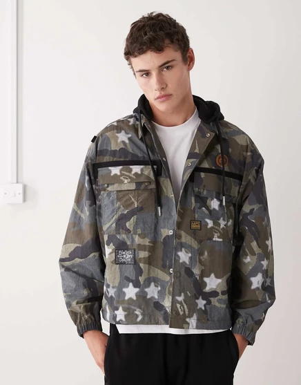 Облегающая рубашка с длинным рукавом Aape by A Bathing Ape, выполненная в коричневом камуфляже brown