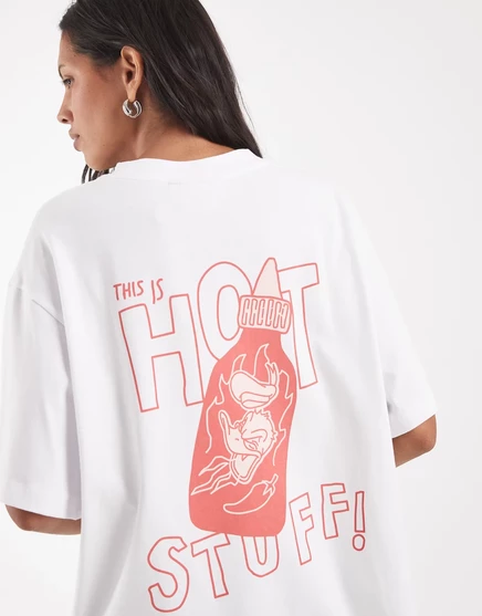 Женская футболка ASOS Design с принтом Дональда Дака, белая