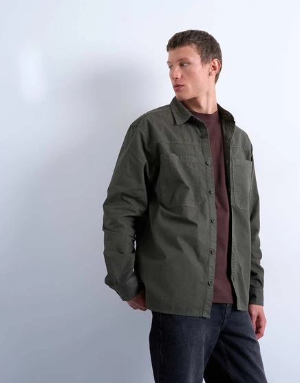 Верхняя рубашка Topman regular fit из рипстопа цвета хаки khaki