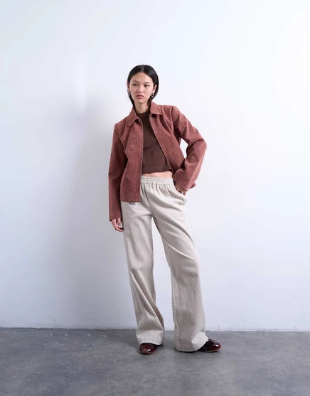 Вельветовые брюки-накладки Topshop из камня stone