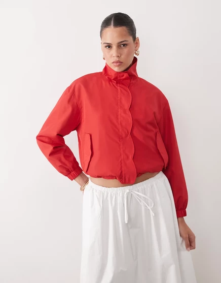 Женская ветровка Miss Selfridge с фигурным краем, красная