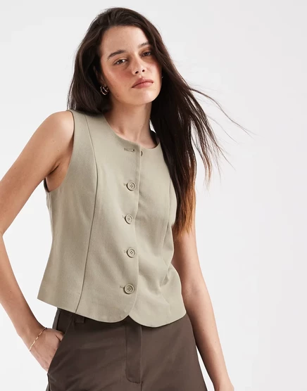 Женский жилет Pieces Tailored, бледно-хакки