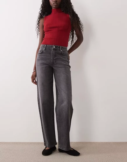 Женские джинсы Miss Selfridge прямого кроя, угольные