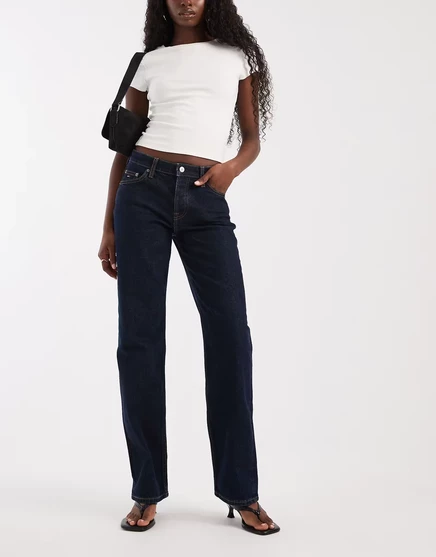 Женские джинсы Tommy Jeans Sophie прямые, тёмно-синие