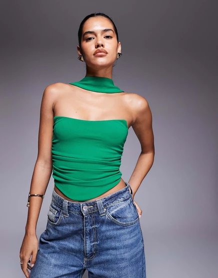  Топ-бандо ASOS DESIGN с шарфом  green