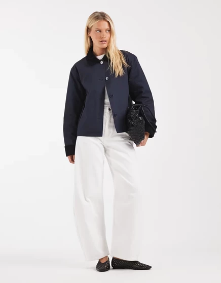 Женская полевая куртка ASOS Design с вельветовым воротником, темно-синяя