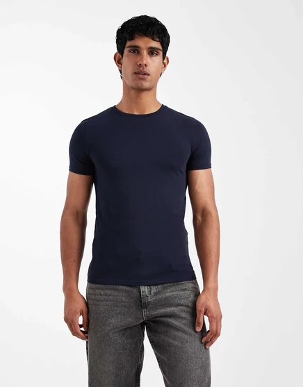 Футболка ASOS DESIGN essentials muscle fit темно-синего цвета   sky captain