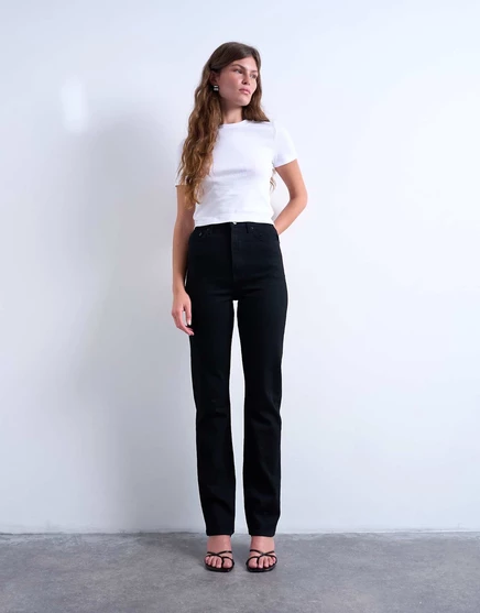 Черные узкие джинсы прямого кроя с высокой посадкой от Topshop Dree black