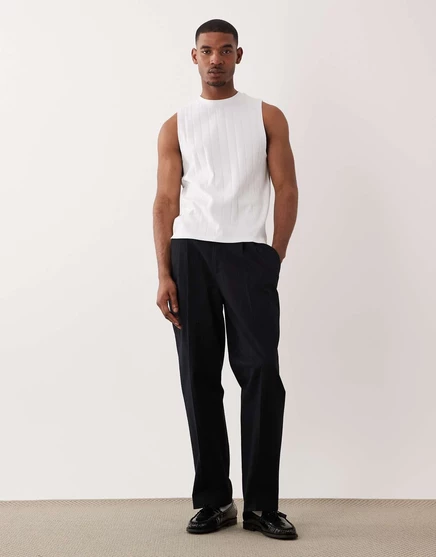 Танк ASOS DESIGN heavyweight regular fit с широкими ребрами жесткости белого цвета white