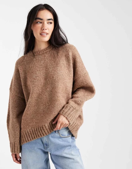 Женский оверсайз-свитер ASOS, бежевый