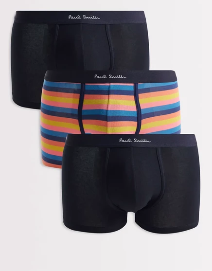 Трусы-боксеры PS Paul Smith, 3 штуки, с черными поясами, цвет multi black