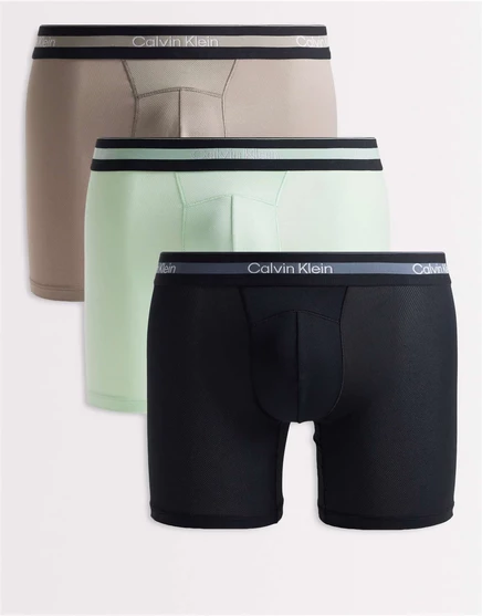 Трусы-боксеры Calvin Klein Icon Active из 3-х упаковок черного/темно-серого/мятного цвета