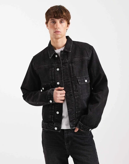 Плиссированная джинсовая куртка Tommy Jeans черного цвета black