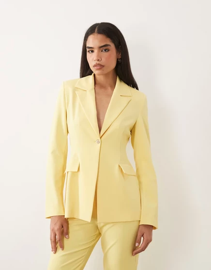 Женский пиджак ASOS Luxe приталенный, лимонный