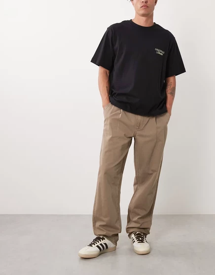 Мужские брюки ASOS Design с защипами, коричневые