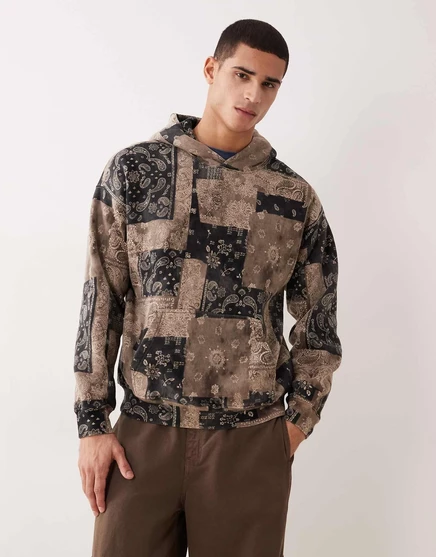 Мужское худи Abercrombie & Fitch Essential Tile, коричневое