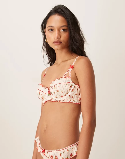 Женский лиф For Love & Lemons Leah с косточками, кремовый