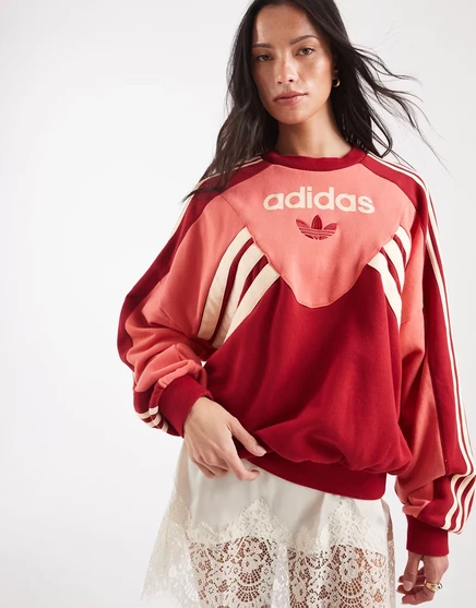 Женский свитшот adidas Originals с принтом, красный