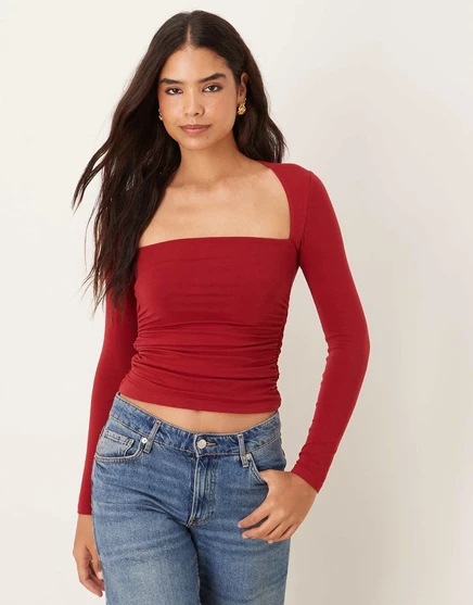 Женский топ Abercrombie & Fitch Ava, бордовый