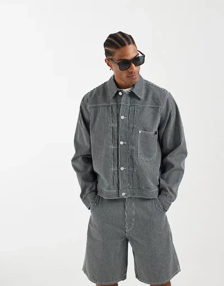 Мужская джинсовая куртка Tommy Hilfiger Type 1 Indigo Stripe, темно-синяя