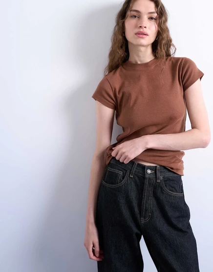 Футболка Topshop everyday в кофейном цвете brown