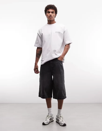 Мужские джинсовые шорты ASOS Design удлиненные, черные