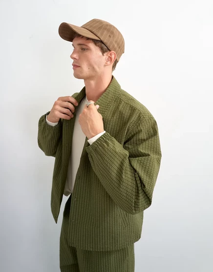 Мужская нейлоновая куртка Topman Harrington оверсайз, хаки