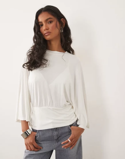 Женская блуза ASOS Design с рукавами «летучая мышь», белая