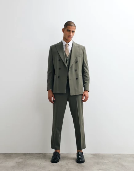 Мужские брюки ASOS Design carrot fit, оливковые
