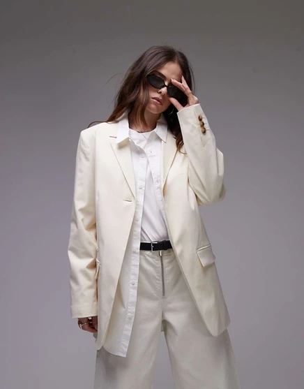 Женский пиджак Topshop Tonic, кремовый