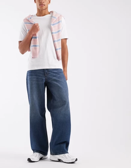 Мужские джинсы ASOS Design свободного кроя, темно-синие